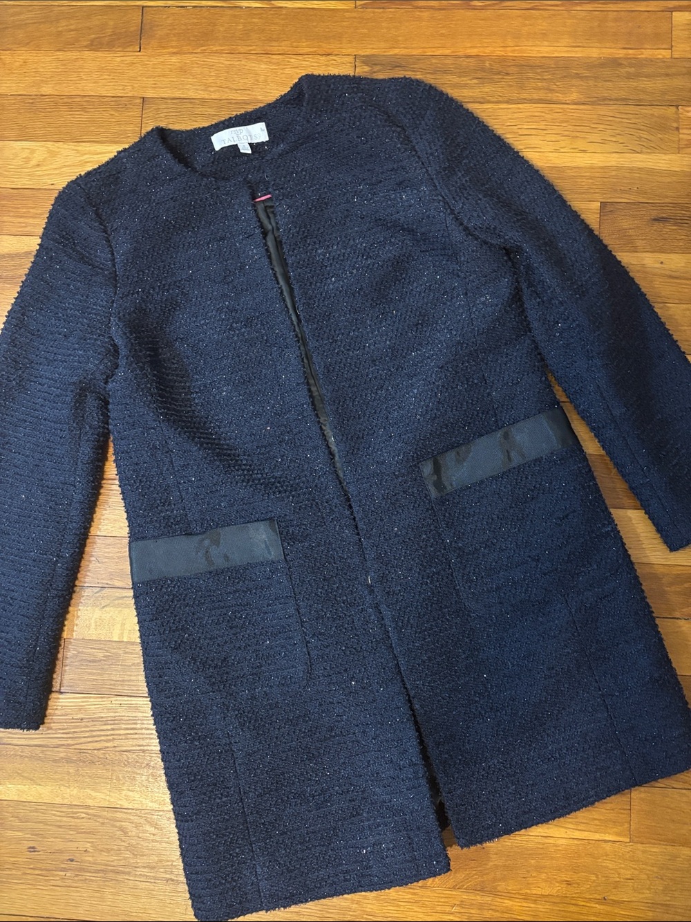 Talbots Navy Bouclé Blazer Coat Jacket